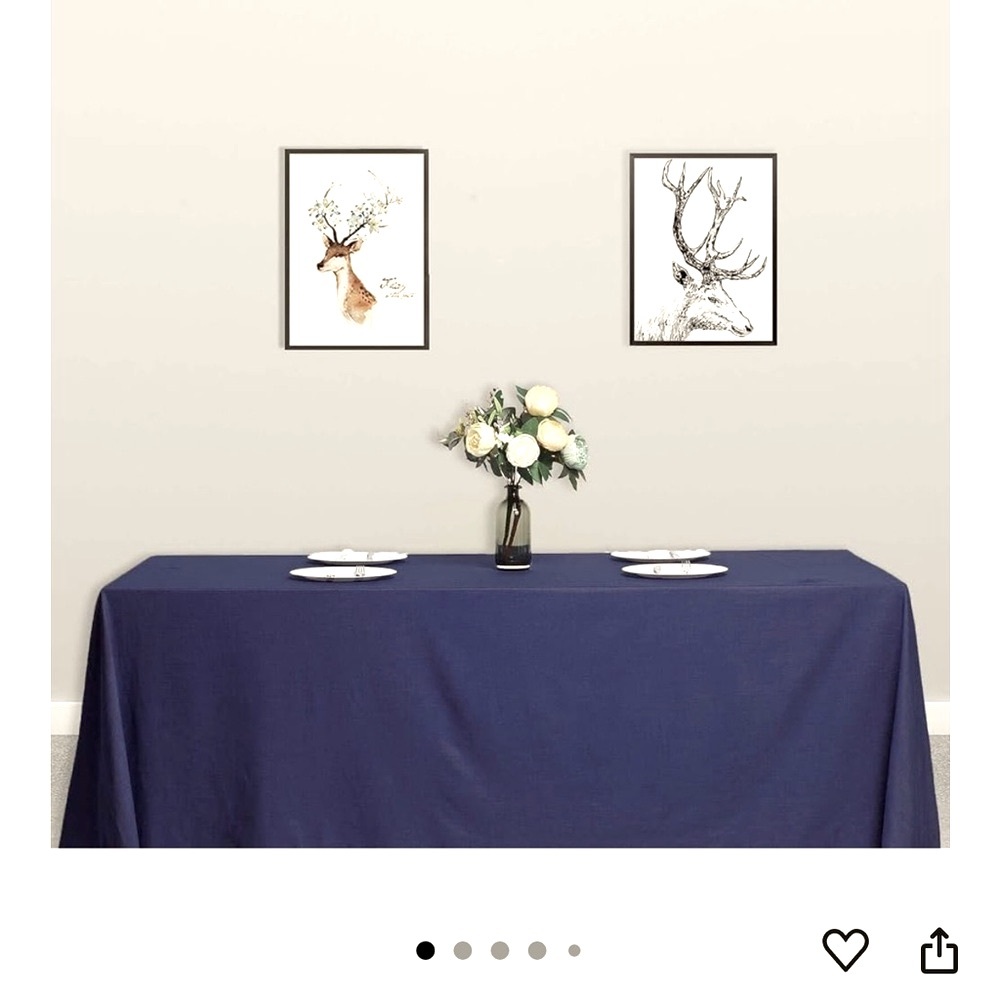 3 Rectangler Tablecloths 90” x 102”Navy Blue  Polyester Banquet Tablecloths